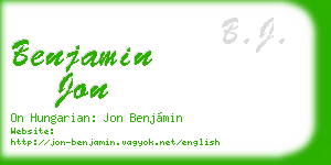 benjamin jon business card